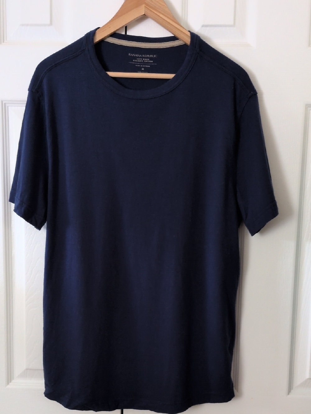 Banana Republic men's organic cotton Navy Blue Crew Neck Short Sleeve Tee M